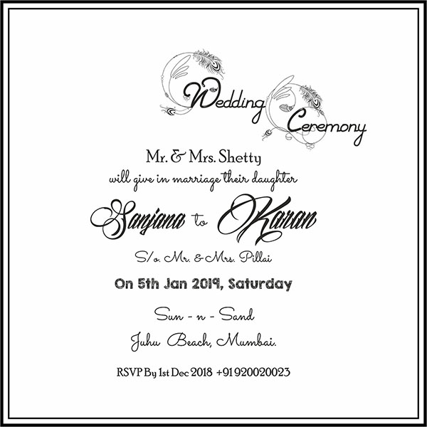 Wedding invitation card Caught By The Horns - Parekh Cards